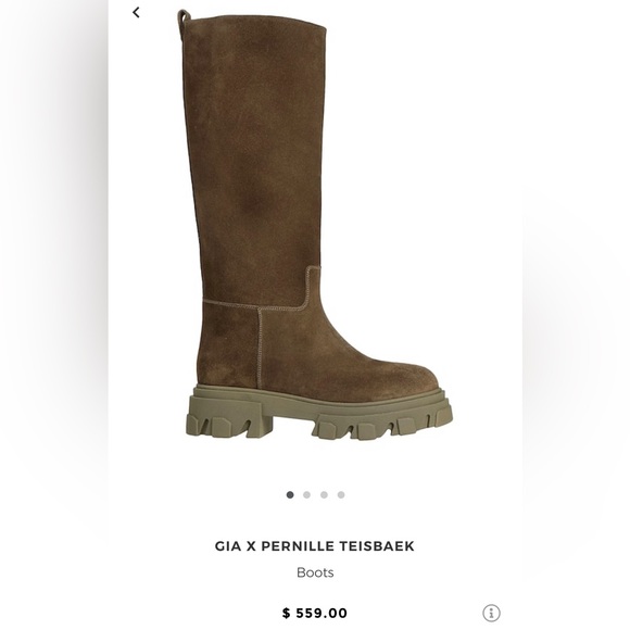 Gia Borghini Shoes - Gia x Pernille Teisbaek military green Tubular suede boots 38.5, 8.5